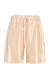 Khaite Rohe Satin Shorts In Neutral