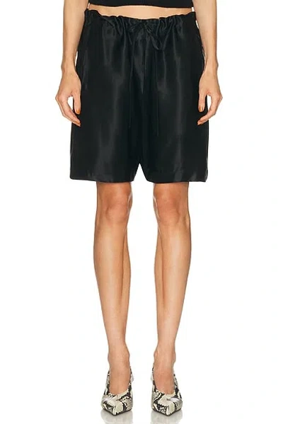 Khaite Rohe Satin Shorts In Black