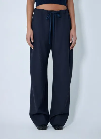Khaite Rohen Drawstring Pants In Blue