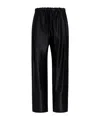 Khaite Rohen Straight-leg Satin Trousers In Black