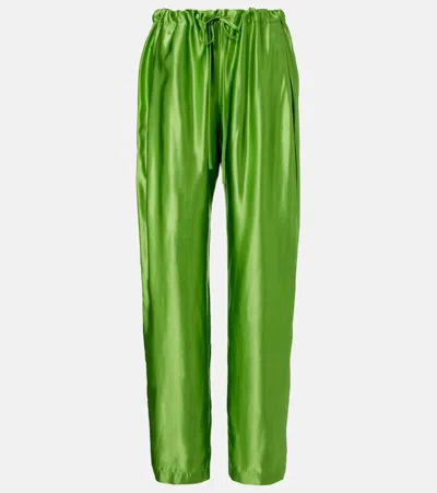 KHAITE ROHEN SATIN WIDE-LEG PANTS