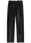 Khaite Rohen Straight-leg Satin Trousers In Black