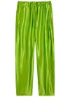 Khaite Palazzo Trousers In Viscose With Drawstring In Green