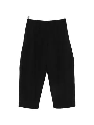 Khaite Roma Elasticated-waistband Cropped Trousers In Black