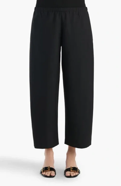 Khaite Roma Rounded Virgin Wool Crop Pants In Black