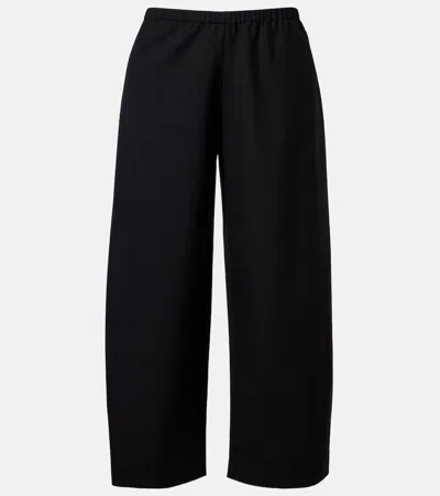 Khaite Roma Virgin Wool Wide-leg Pants In Black