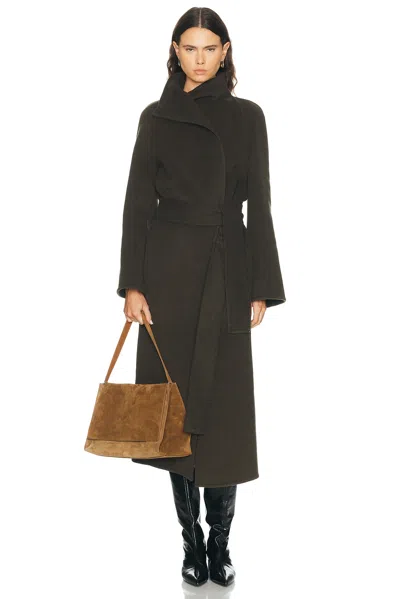 Khaite Romare Coat In Army Melange