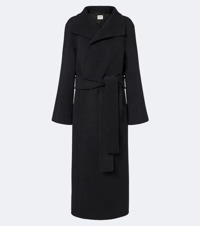 Khaite Romare Wool Wrap Coat In Schwarz
