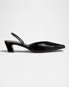 Khaite Roosevelt Slingback Leather Pumps In Black