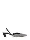 Khaite Roosevelt Crystal-embellished Leather Slingback Pumps