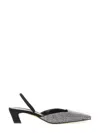 Khaite Roosevelt Crystal-embellished Leather Slingback Pumps In Black