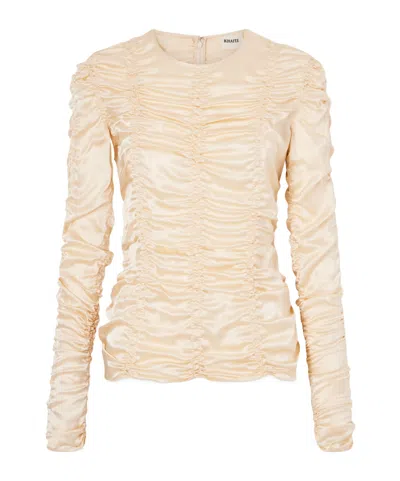 Khaite Rory's Pleated Top In Neutral
