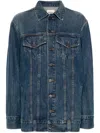 Khaite Ross Oversize Denim Trucker Jacket In Blue