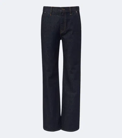 Khaite Abigail Ankle Straight Leg Jeans In Black