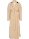 Khaite Lagden Cotton Gabardine Coat In Neutrals