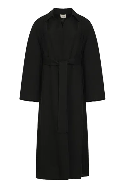 Khaite Roth Viscose Blend Coat In Black