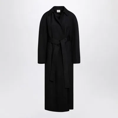 Khaite Roth Viscose Blend Coat In Black