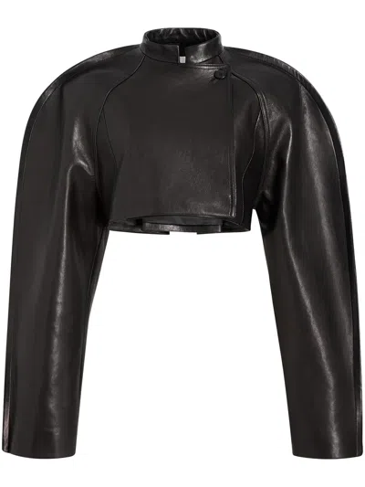 Khaite Rotha Leather Jacket In Black