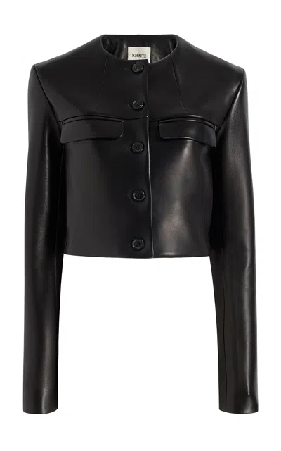 Khaite Roto Leather Jacket In Black