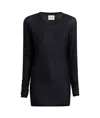 Khaite Round Collar And Long-sleeved T-shirt In Black