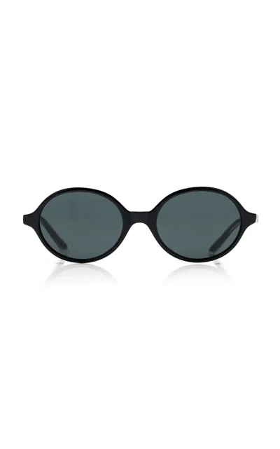 Khaite Round-frame Acetate Sunglasses In Black