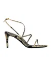 Khaite Loop Snake-effect Leather Sandals In Animal Print