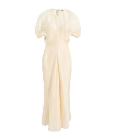 Khaite Round Neck Dress In Neutral