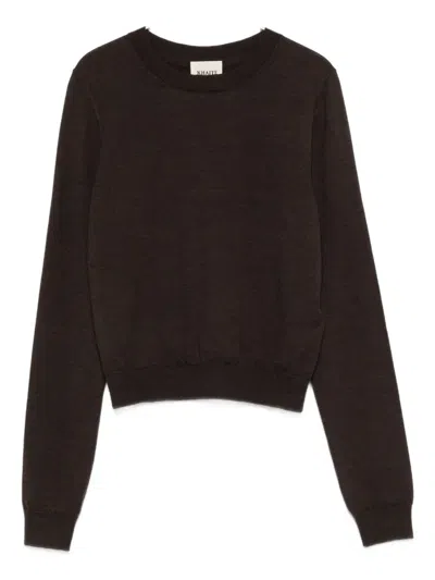 Khaite Round-neck Sweater In Brown