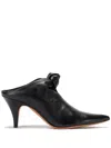 Khaite Rowan Leather Mules In Black