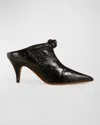 Khaite Rowan Leather Mules In Black
