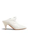 Khaite Rowan Knotted Leather Mules In White