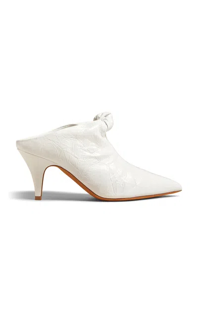 Khaite Rowan Knotted Leather Mules In White