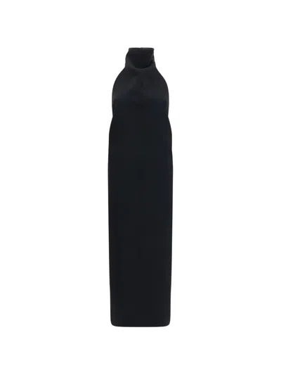 Khaite Roxanne Halterneck Maxi Dress In Black