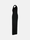 Khaite 'roza' Black Viscose Dress In Black