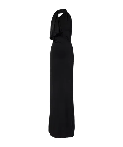 Khaite Roza Draped Jersey Gown In Black