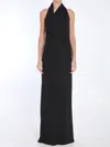 Khaite Coraline Knit Halter Maxi Dress In Black