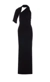 Khaite Roza Viscose Interlock Long Dress In Black