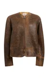 Khaite Ruban Zip-up Reversible Leather Shearling Jacket