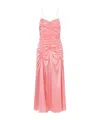 Khaite Womens Azalea Raina Ruched Silk Dress In Pink