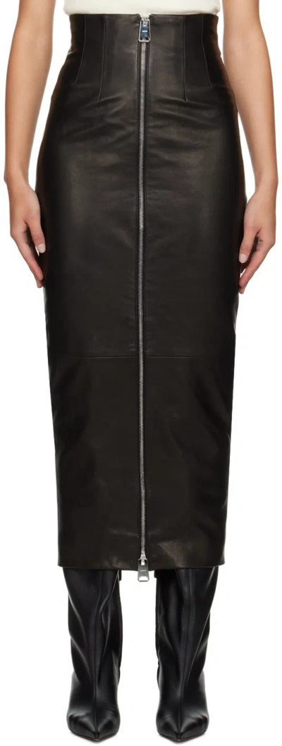 Khaite Ruddy Zipped Midi Skirt In Black