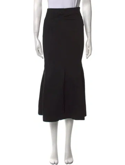 Pre-owned Khaite Ruffle Embellishment Midi Length Skirt In Black