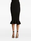 Khaite Ruffled Midi Skirt In Black