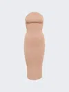 Khaite Rumer Strapless Ribbed-knit Midi Dress In Pink
