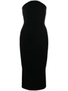Khaite Rumer Strapless Midi Dress In Black