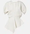 Khaite Solid Linen And Silk-blend Top In White