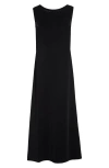 Khaite Ruslan Fringe Yoke Sleeveless Column Gown In Black