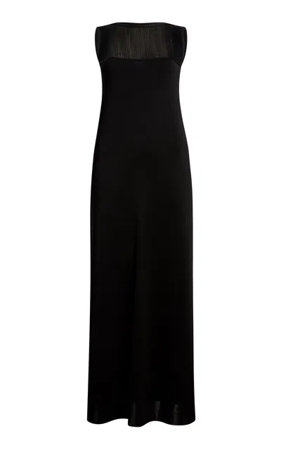 Khaite Ruslan Merino Wool Maxi Dress In Black