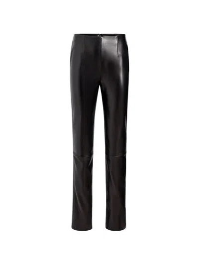 Khaite Ryden Leather Straight-leg Pants In Black