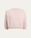 Khaite Sabina Cashmere 3/4-sleeve Crewneck Sweater In Pink