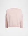 Khaite Sabina Cashmere 3/4-sleeve Crewneck Sweater In Pink